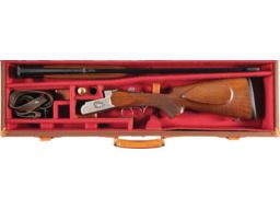 Cased T. Bonomi Signed and Game Scene Engraved A. Zoli Rifle