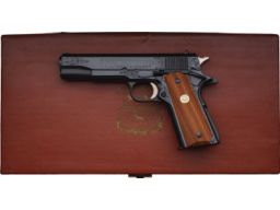 Cased Factory Engraved Colt Mk. IV Series 70 Gov't Model Pistol