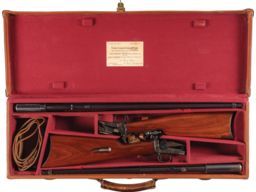 Two Winchester Sporting Rifles with London Armory Retailer Case