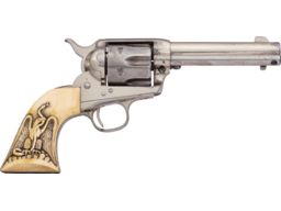 Nickel Antique Colt Single Action Army Revolver with Ivory Grip