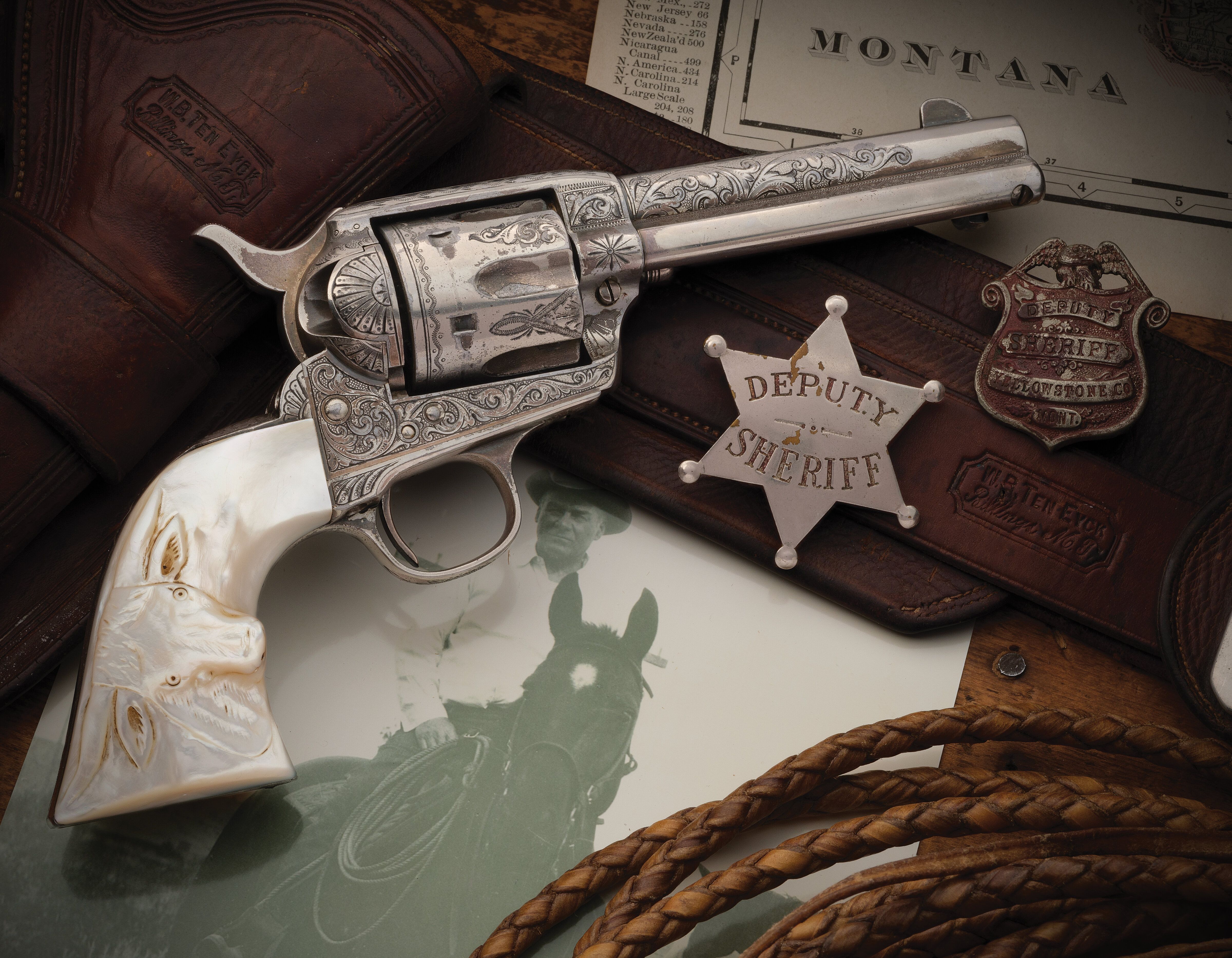 Factory Engraved Silver Colt Single Action Army Revolver | Rock