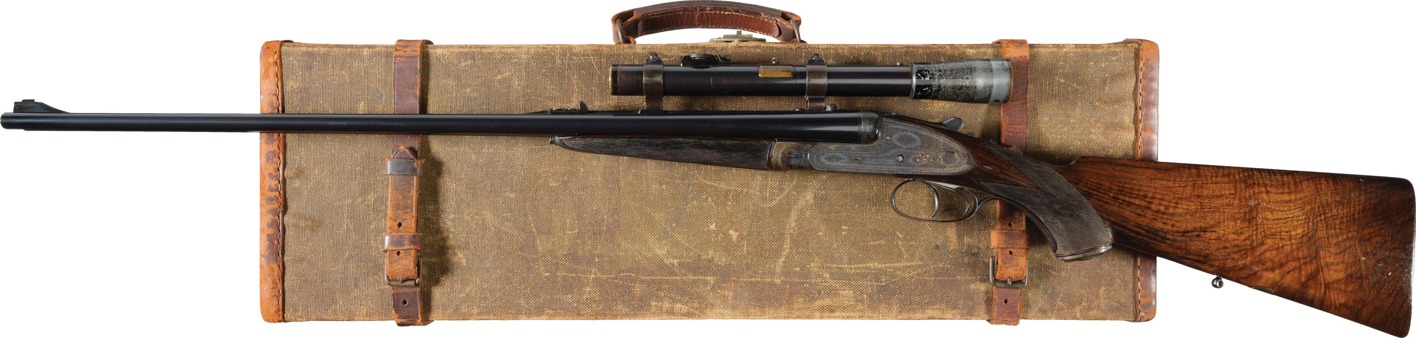 Factory Engraved George Gibbs Sidelock Double Rifle with Case | Rock ...