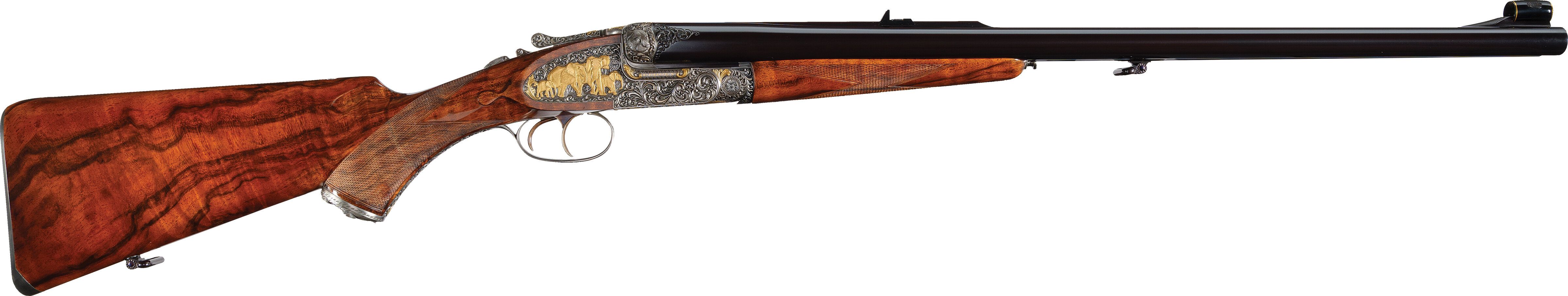 Phil Shoemaker Rifle Phil Coggan Engraved J. Purdey & Sons .500 N.E. Double Rifle | Rock ...