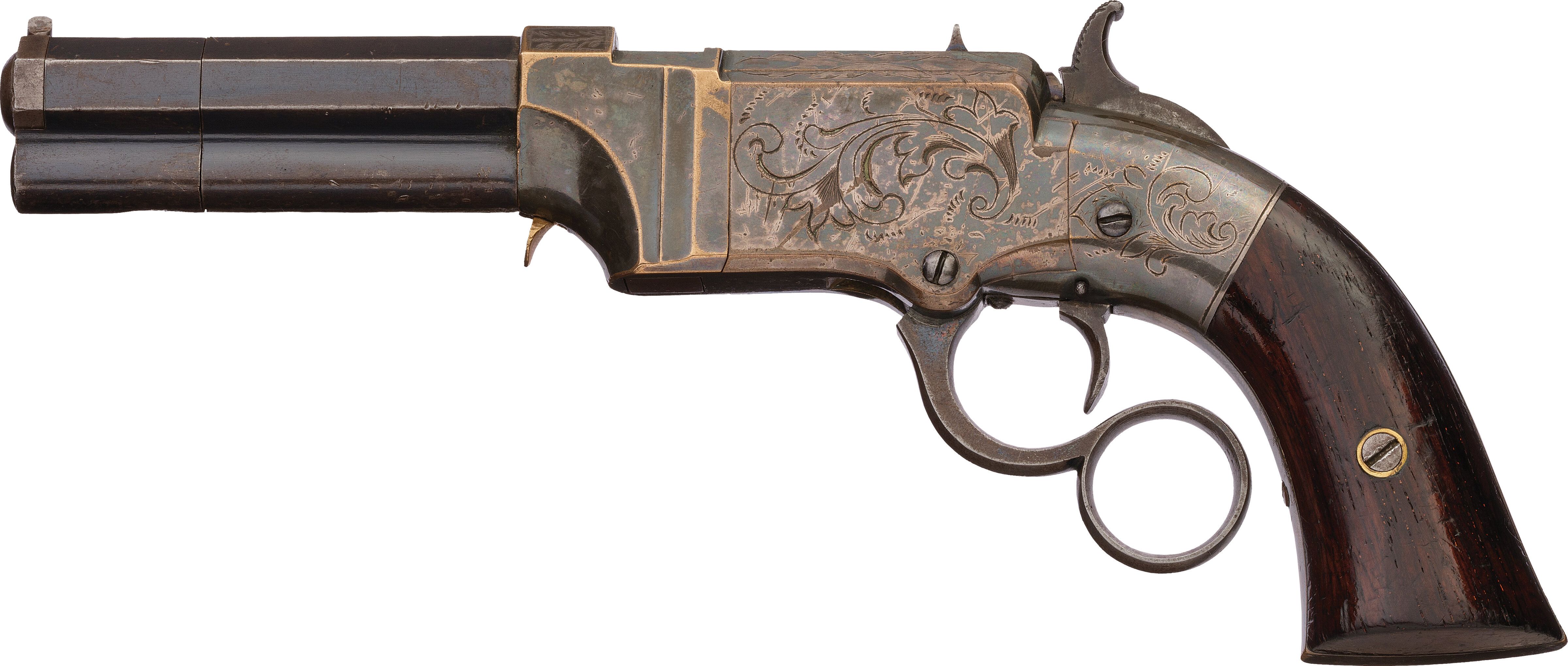 Early Production Engraved New Haven Volcanic No. 1 Pocket Pistol