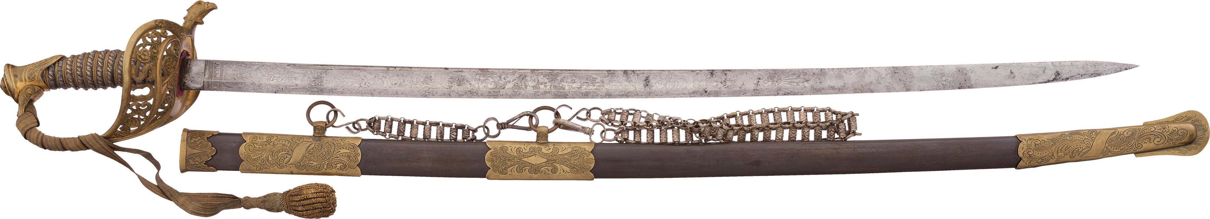 Civil War Presentation Collins & Co. M1850 Sword with Scabbard | Rock ...