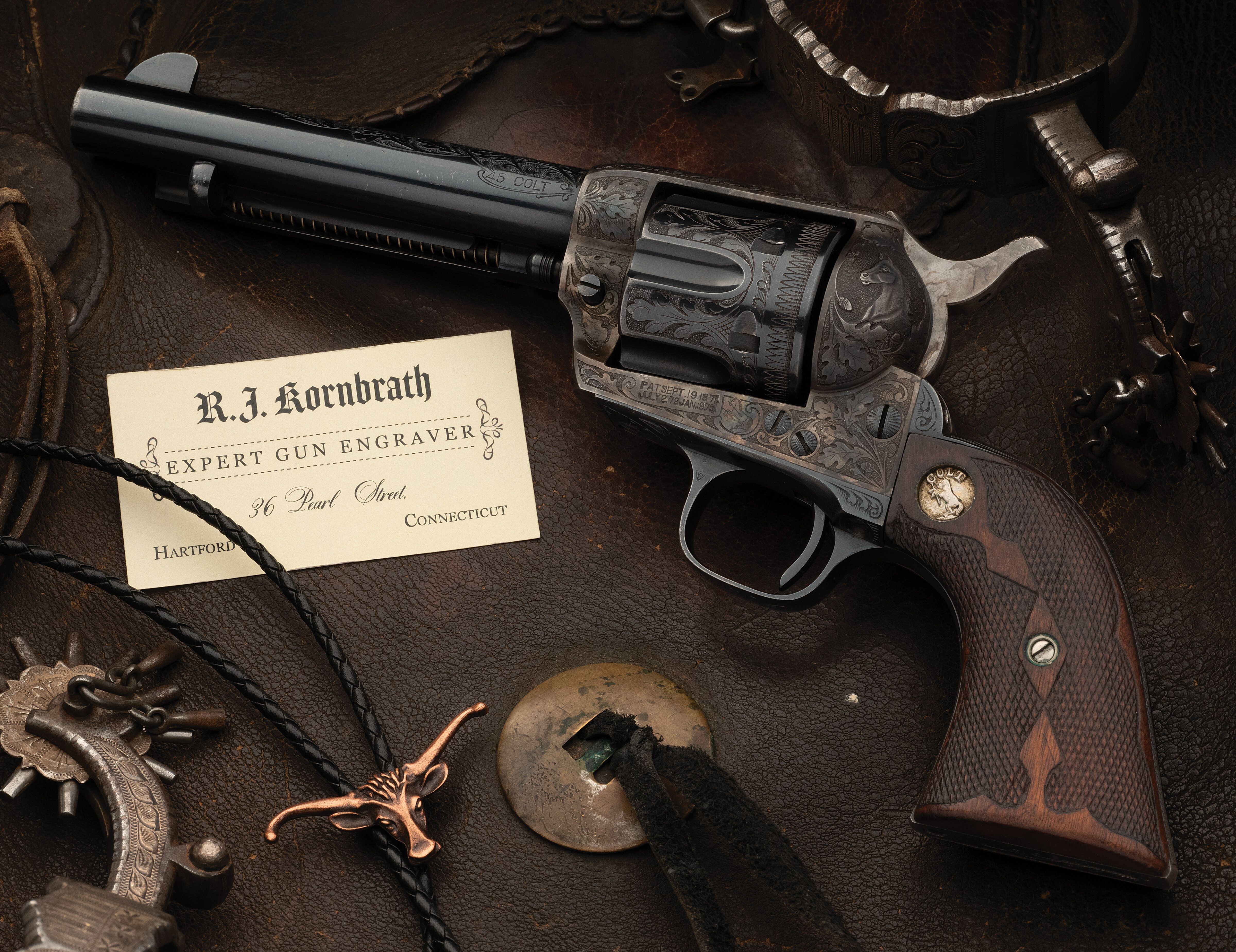 Kornbrath Engraved & Gold Inlaid Colt Single Action Army | Rock Island ...