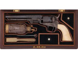 Cased Deluxe Factory Engraved Colt Model 1849 Pocket Revolver