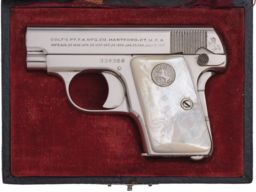 Cased Colt Model 1908 Vest Pocket Pistol with Pearl Grips | Rock
