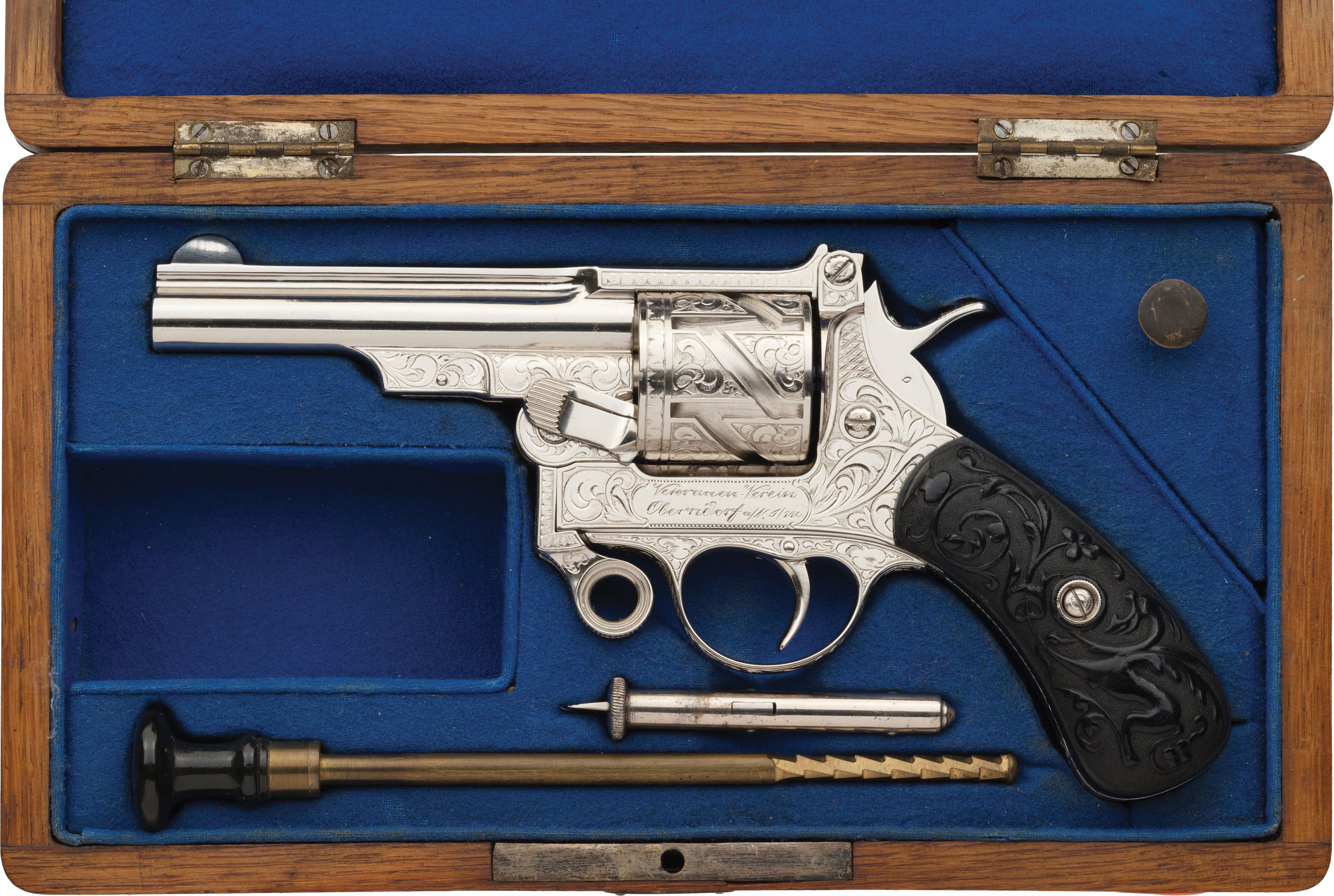 Cased, Engraved, & Inscribed Mauser 1878 Baby Zig-Zag Revolver