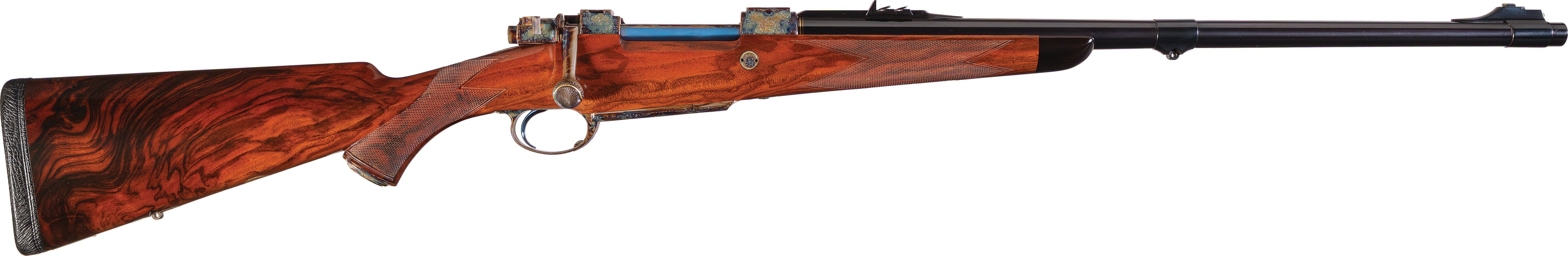 Game Rifle Engraved and Gold Inlaid Jung Bolt Action Dangerous Game Rifle | Rock ...