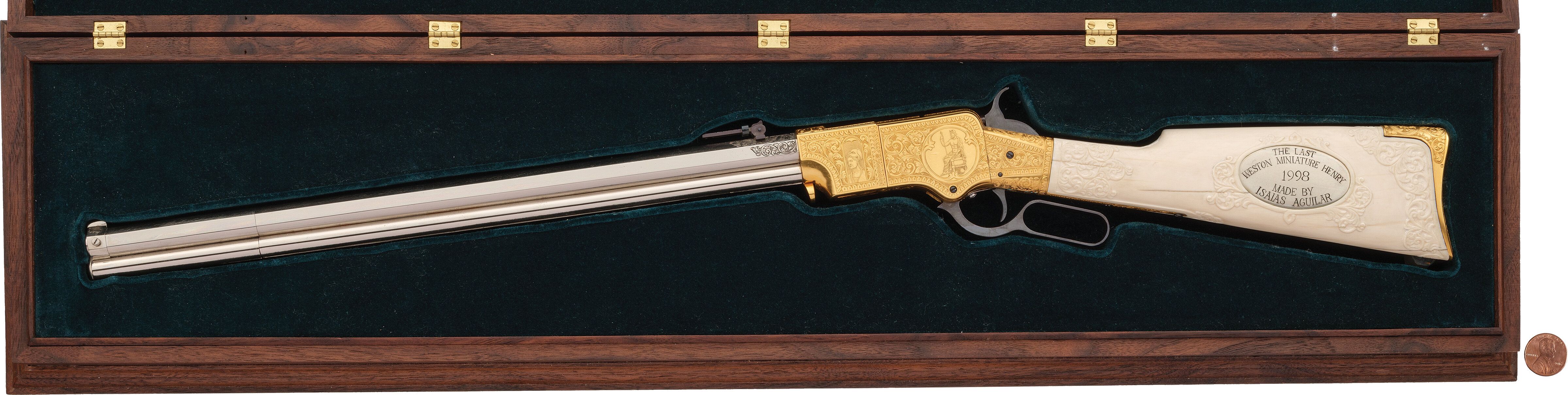 Aguilar/Weston Miniature Engraved & Ivory Stocked Henry Rifle | Rock ...