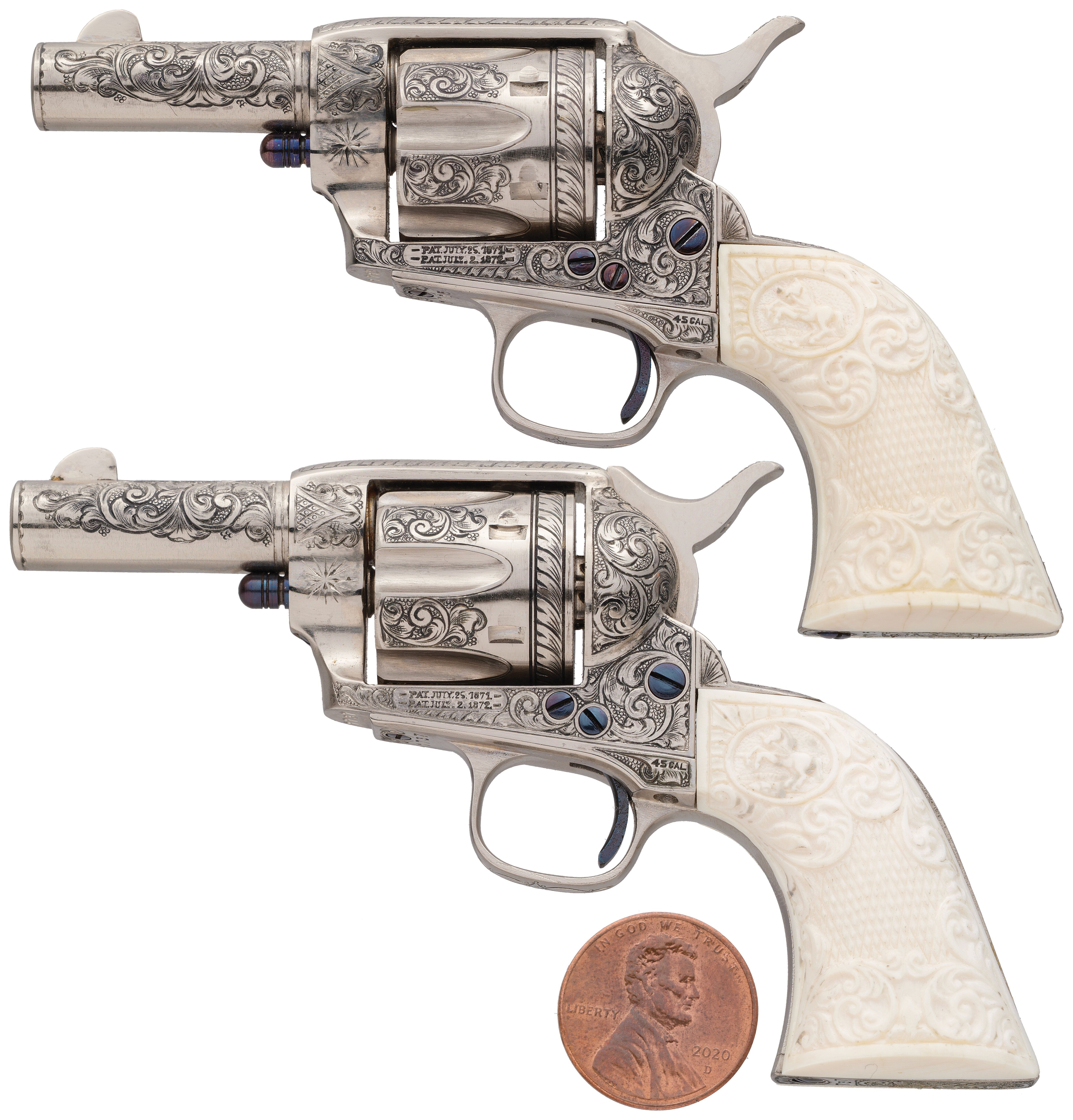 Small Colt Revolver Pair of Miniature Colt Sheriff's Model Single Action Revolvers | Rock ...