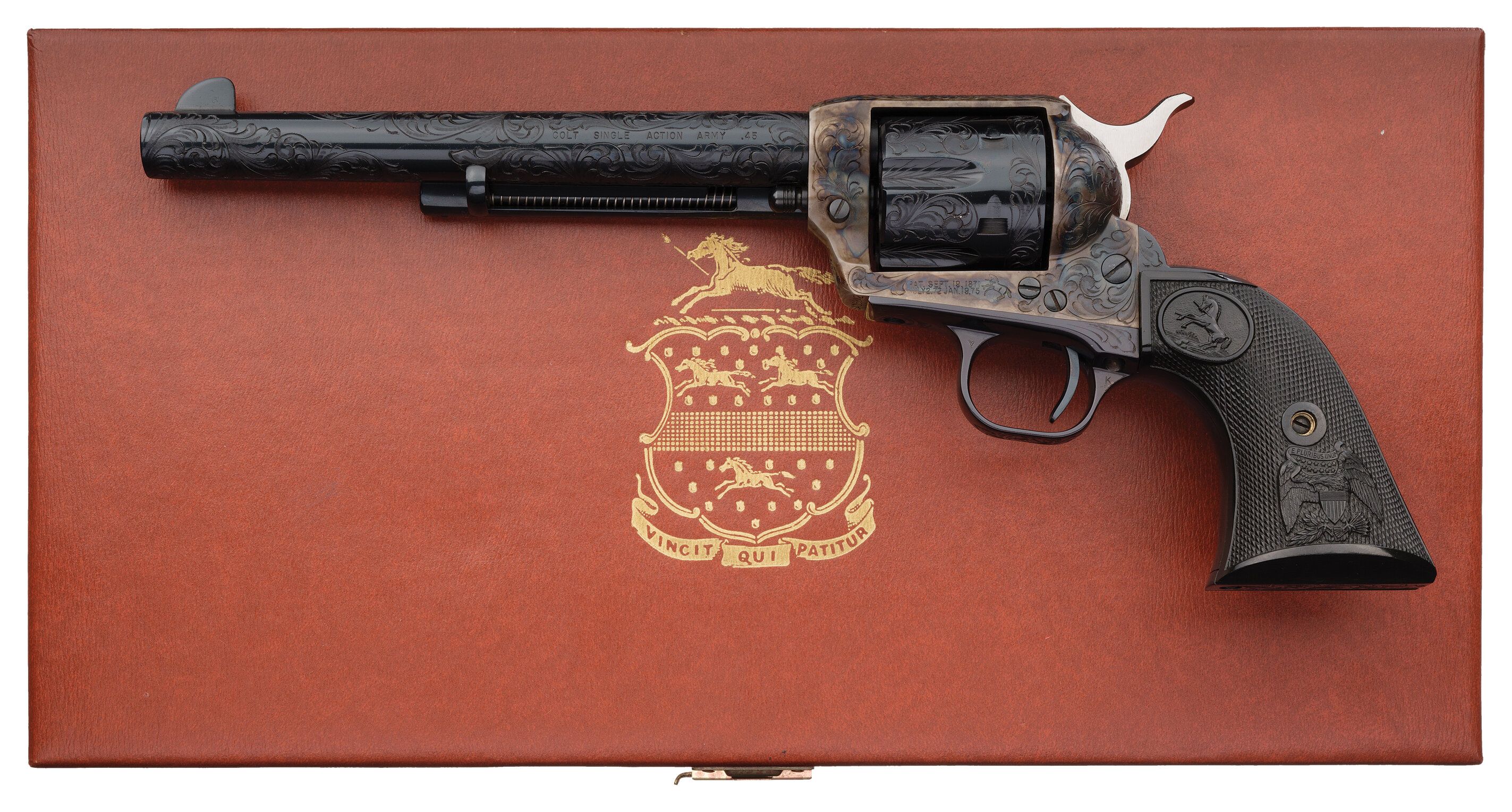 Cased Factory Engraved Colt Single Action Army Revolver | Rock