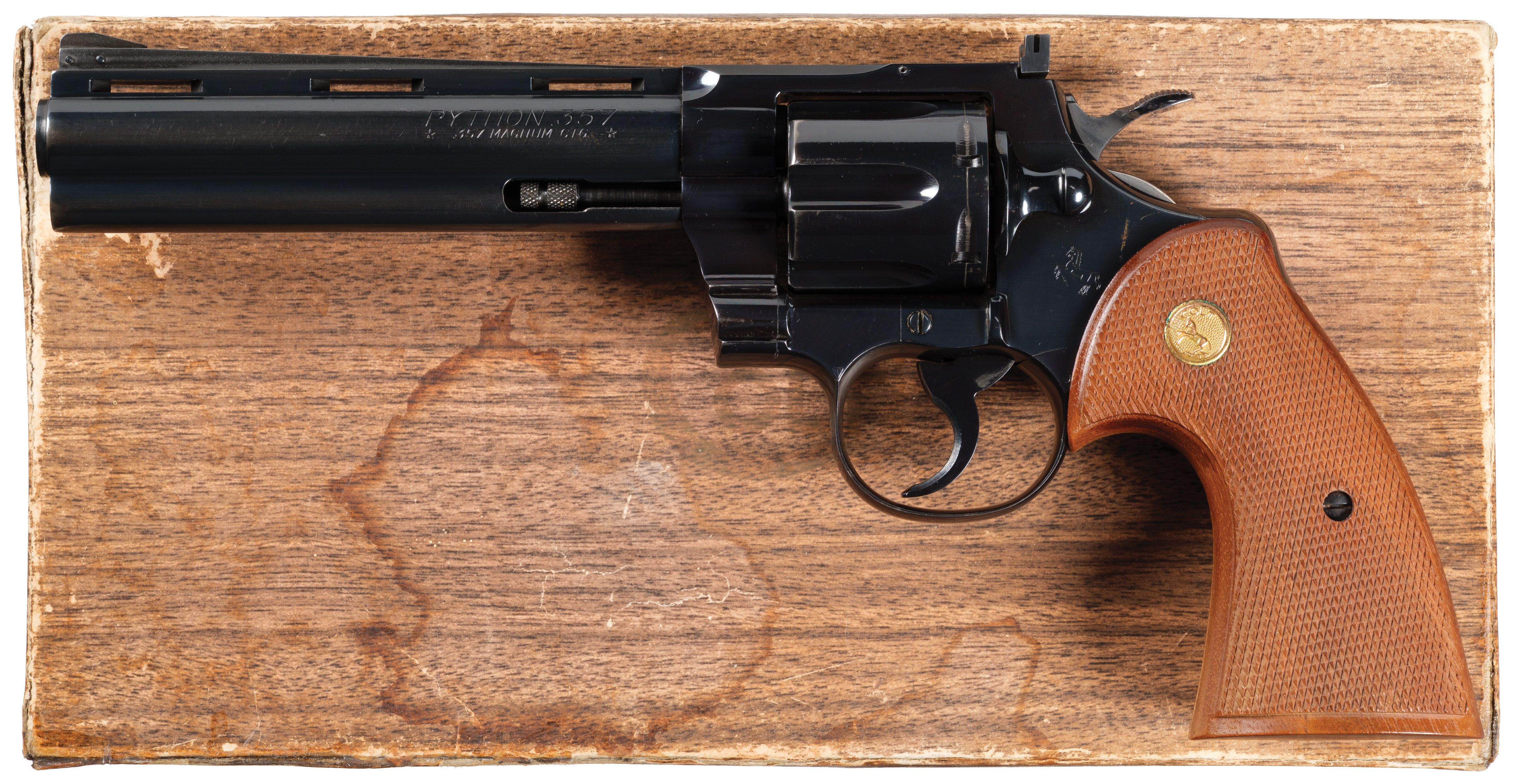 Colt Python Logo/text 1956 Production Colt Python Revolver with Box, Case, and Letter | Rock ...