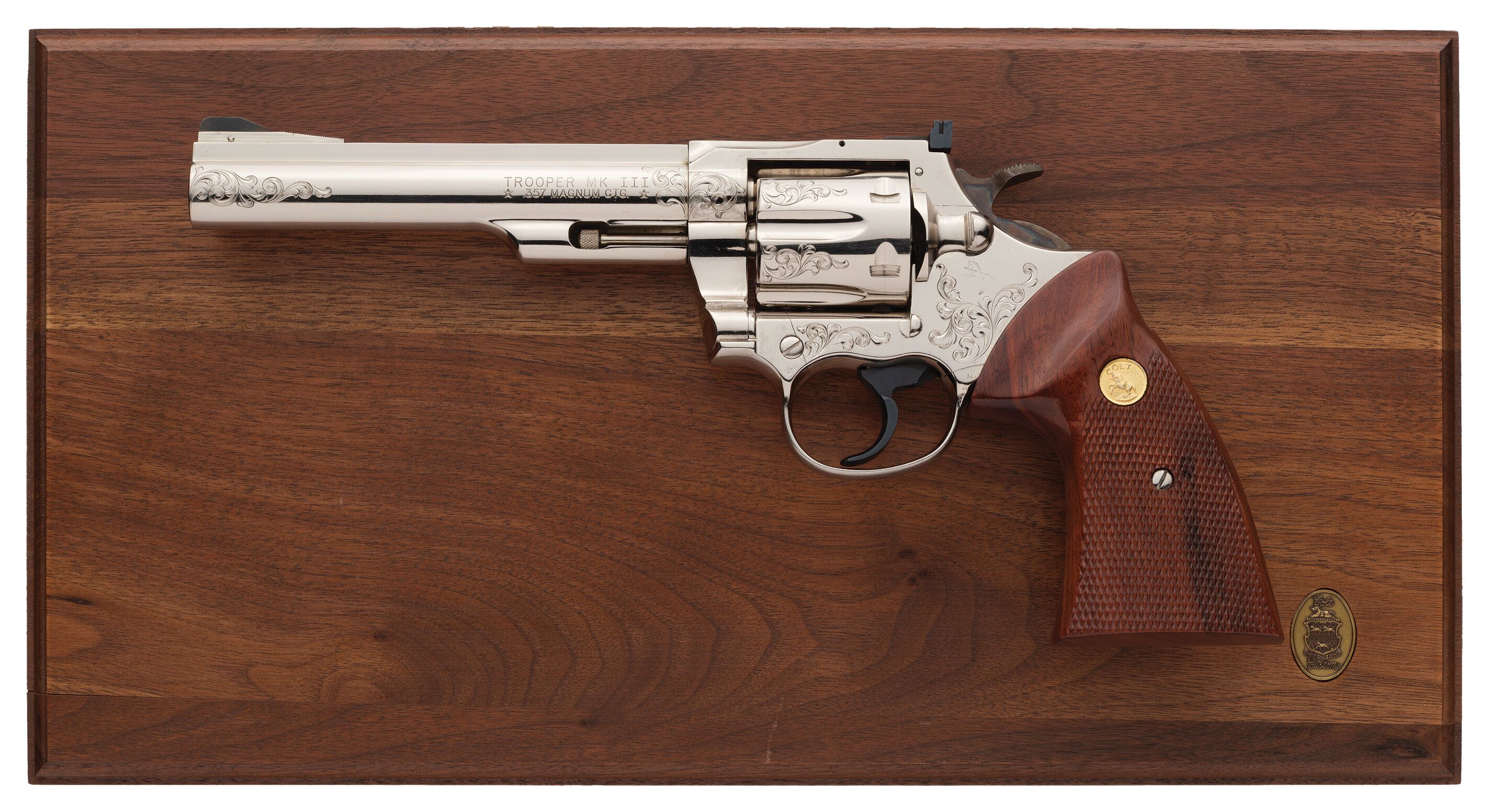 Factory Engraved Colt Trooper MK III with Case & Factory Letter