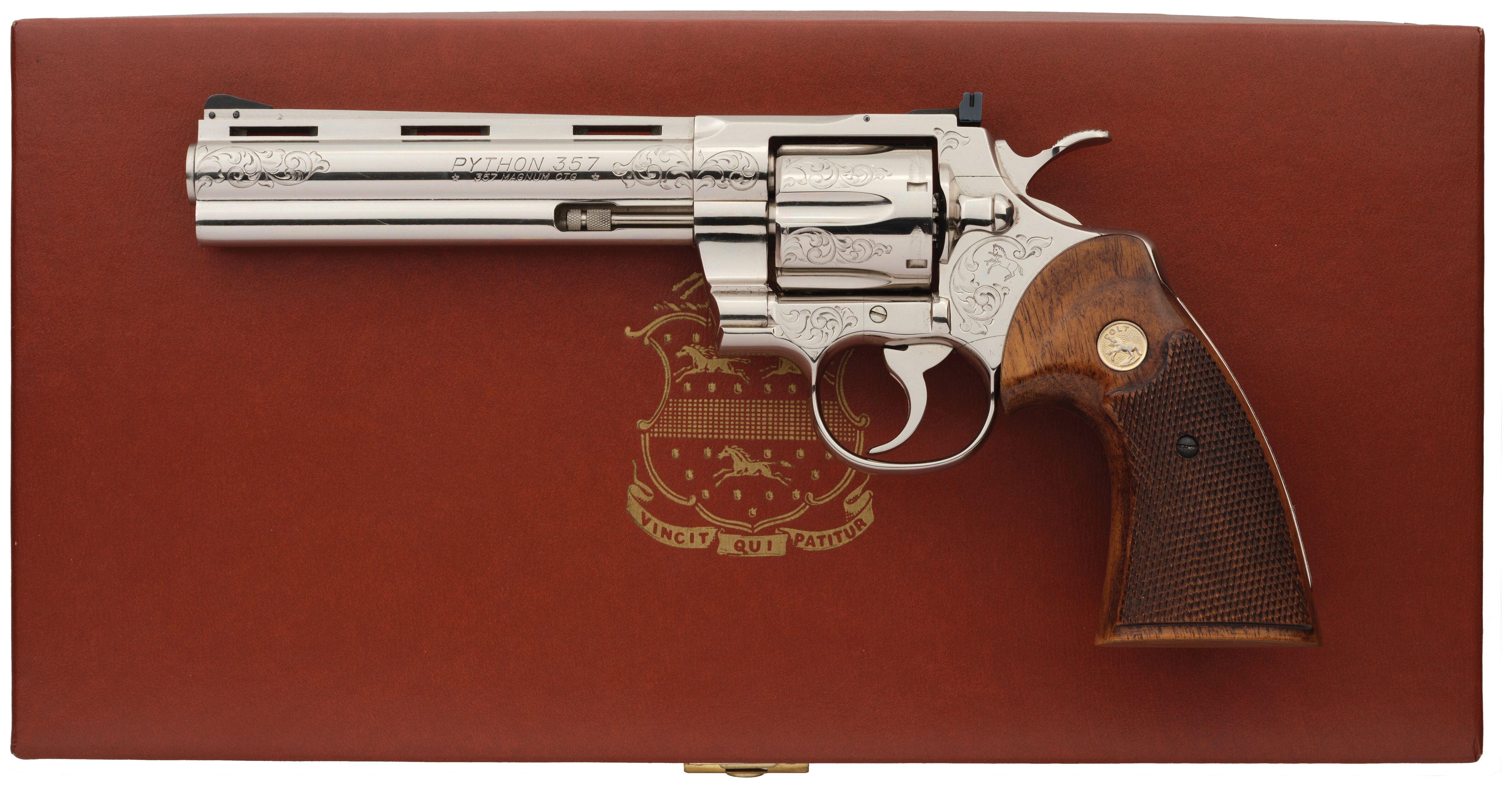 Factory Engraved Colt Python Double Action Revolver with Case | Rock ...