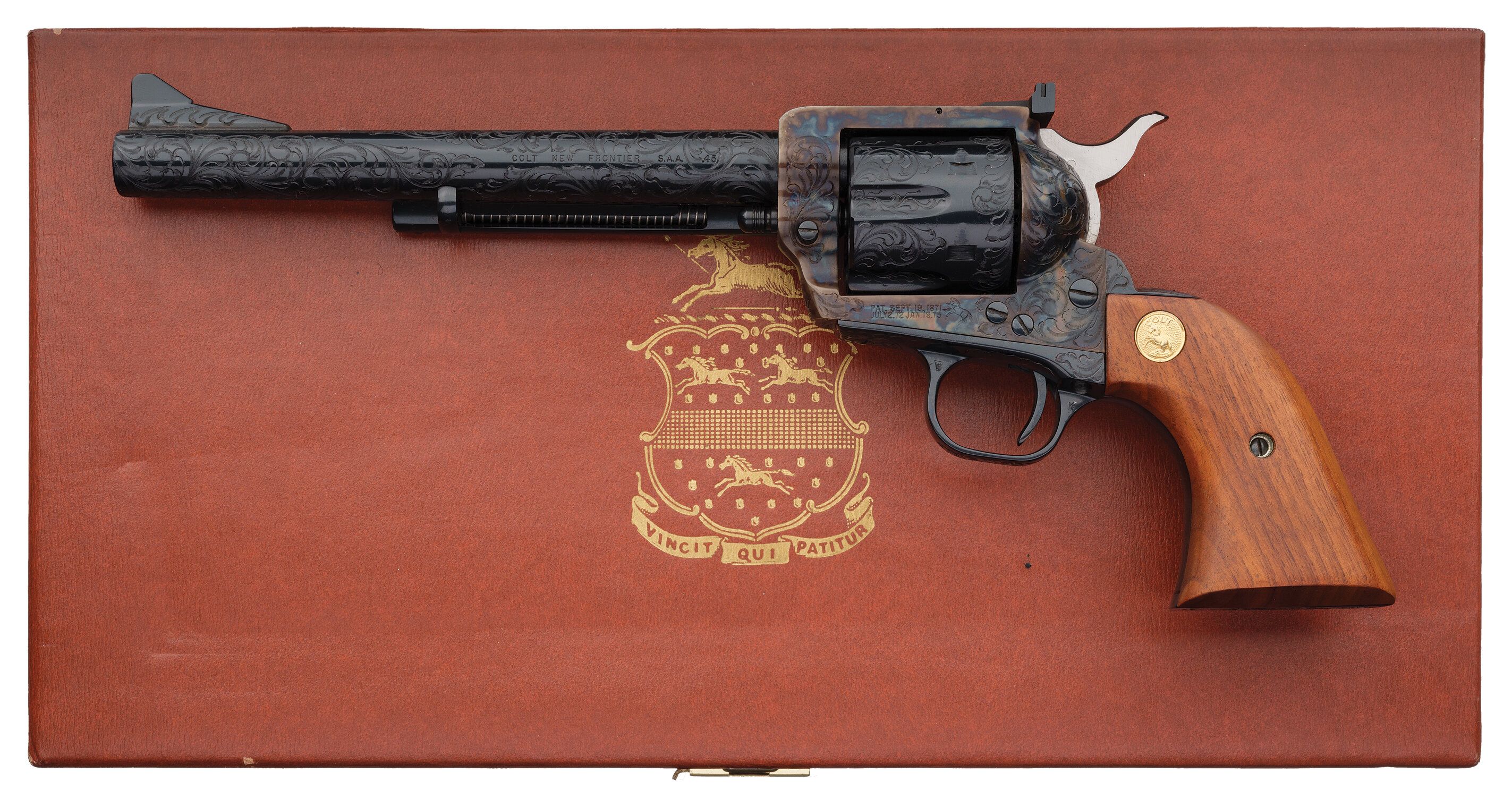 COLT フロンティア SINGLE ACTION ARMY .45 カスタム Cased Engraved Colt New Frontier Single Action Army Revolver