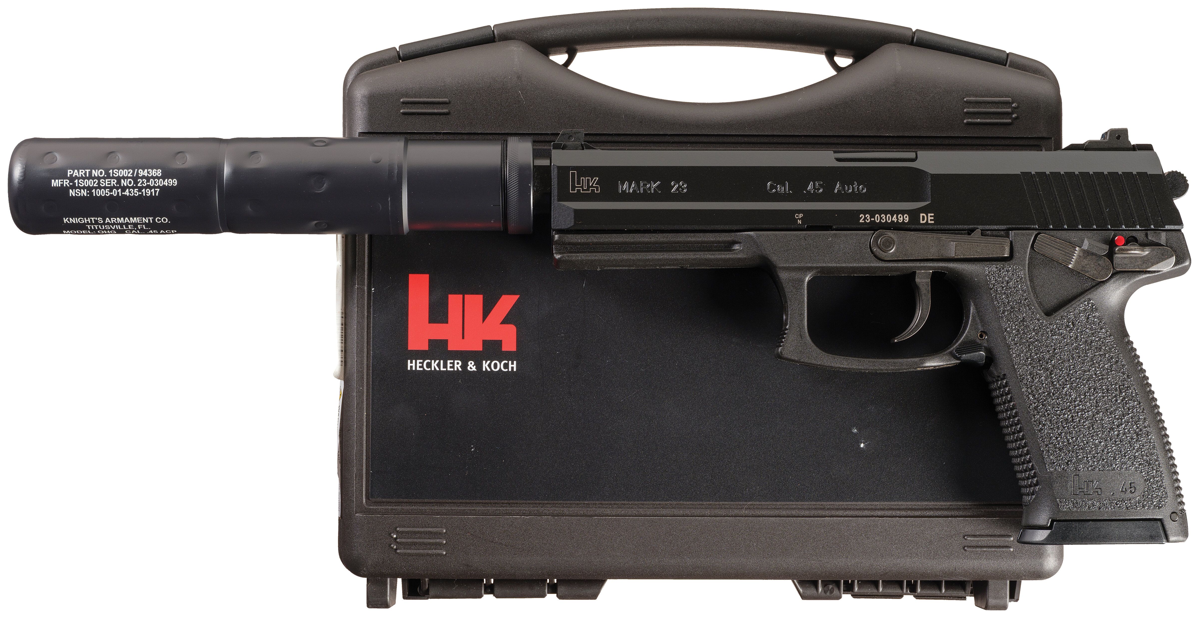 H&K Mark 23 Pistol with Matching KAC OHG Silencer, Class III/NFA