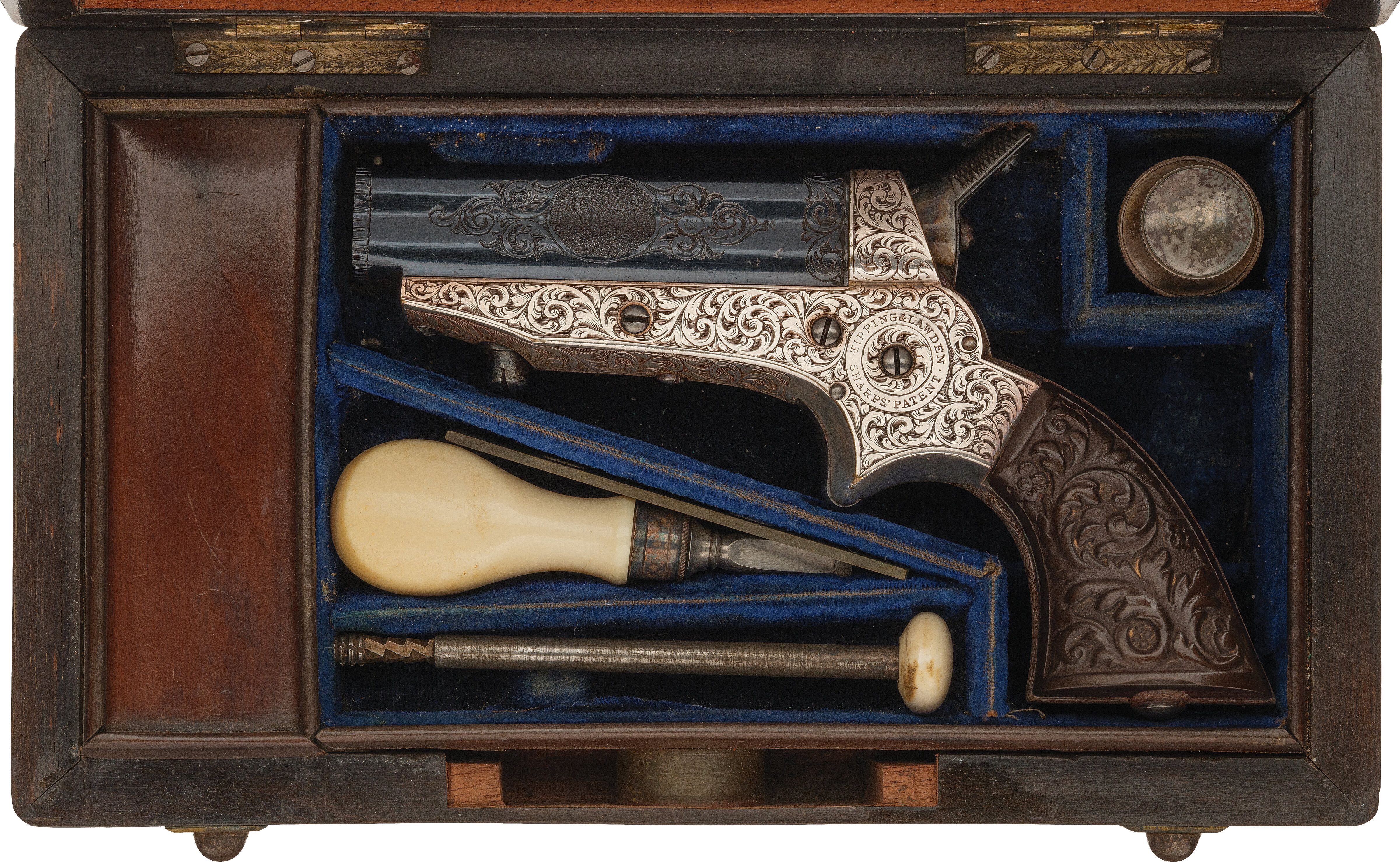 Factory Engraved Tipping & Lawden Sharps Patent Pepperbox | Rock Island ...