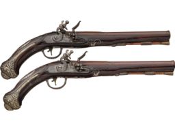 Pair of Brescian Late 17th Century Snaphaunce Flintlock Pistols