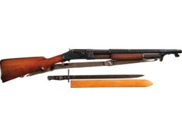 Engraved and Gold Inlaid Winchester Model 97 20 Gauge Shotgun