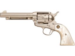 Nickel Colt 2nd Gen Single Action Army with Pearl Grips | Rock