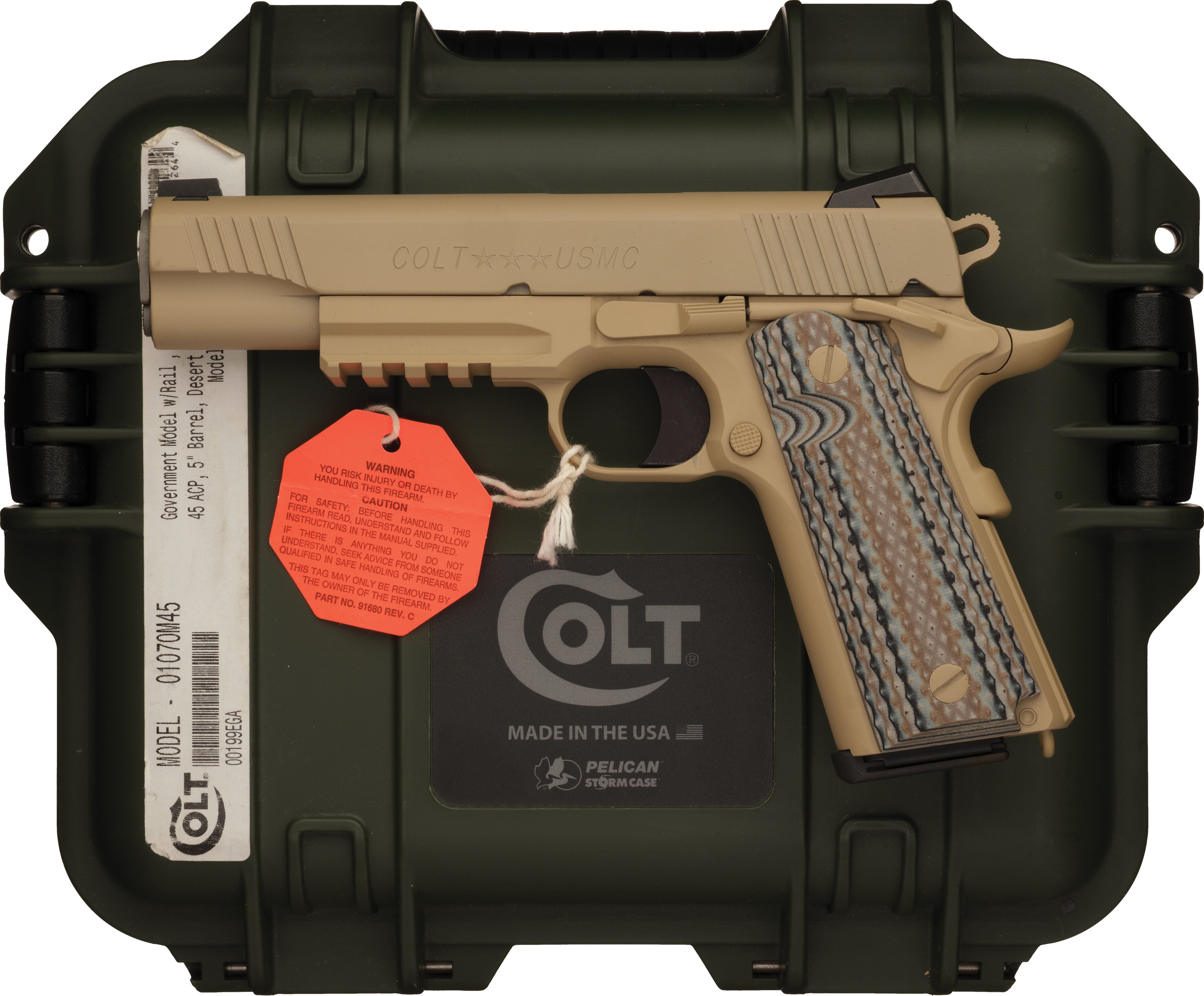 Cased Colt Employee Shipped USMC Marked Colt M45A1 Pistol | Rock