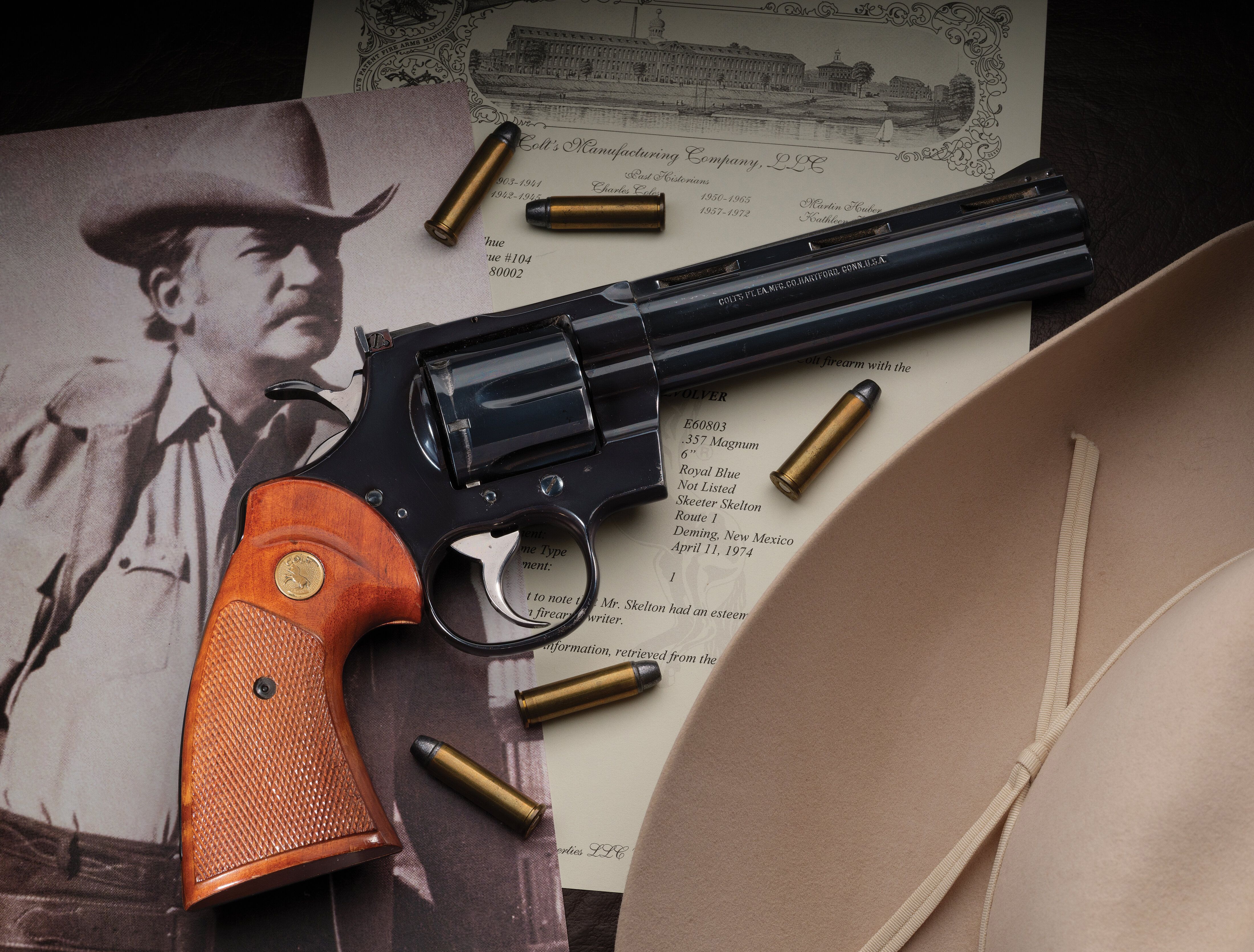 Colt Python Revolver Shipped to Skeeter Skelton with Letter | Rock ...
