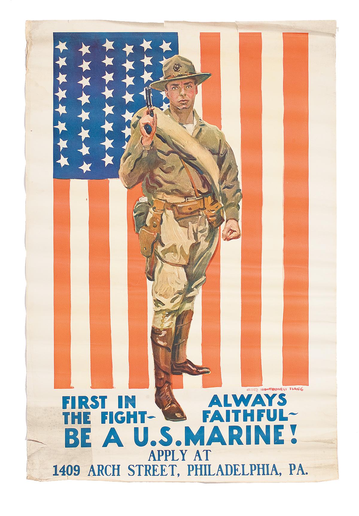 RARE WWI U.S. Marine Corps Recruiting Poster by James Montgomery | Rock ...