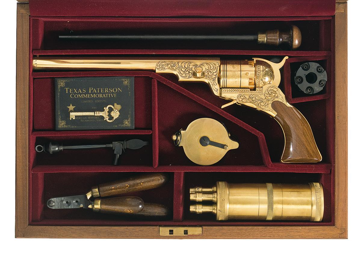 Cased Engraved Colt Texas Paterson Commemorative Revolver | Rock Island ...