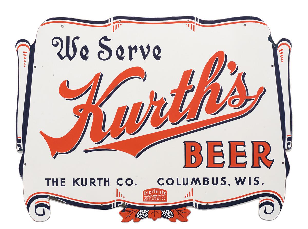 Large Porcelain Scrolled Beer Sign Rock Island Auction