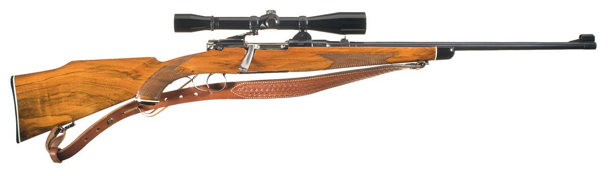 Steyr Model Mca Bolt Action Rifle With Scope And Leather Sling Rock Island Auction 4298