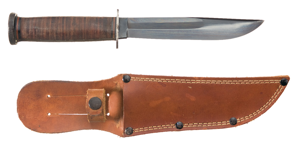 Western Fighting Knife with Sheath Rock Island Auction