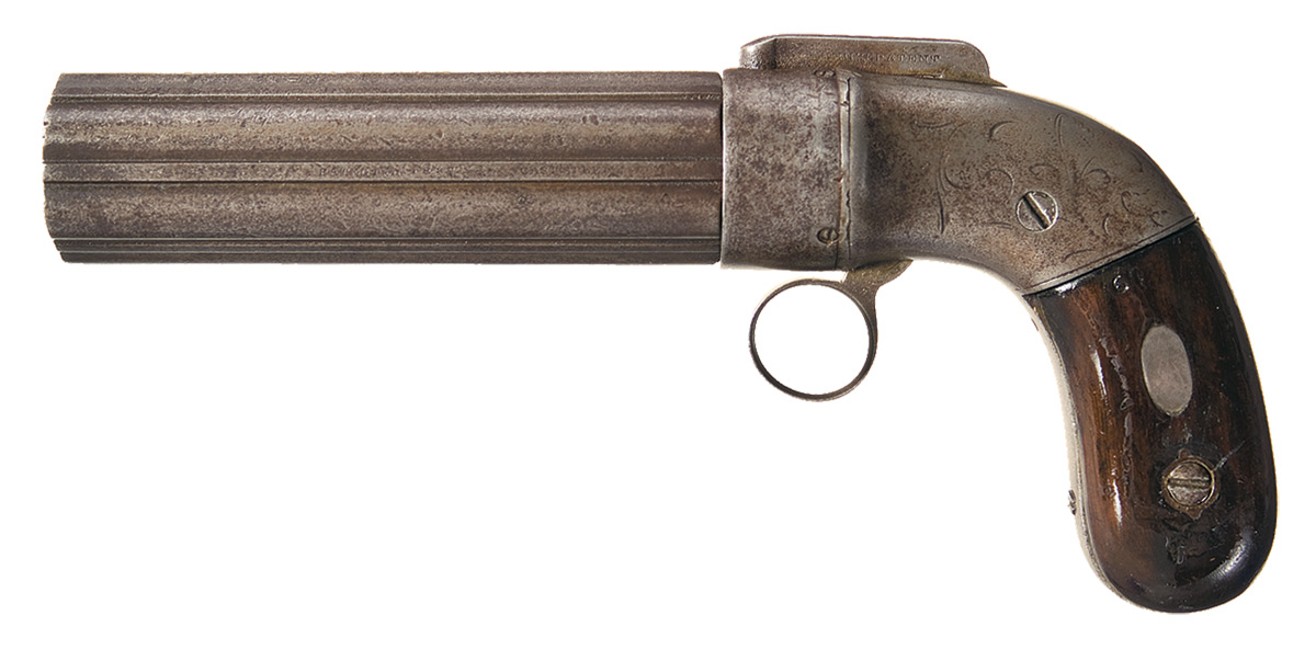 Engraved Allen And Thurber Ring Trigger Dragoon Pepperbox Pistol Rock Island Auction 9513