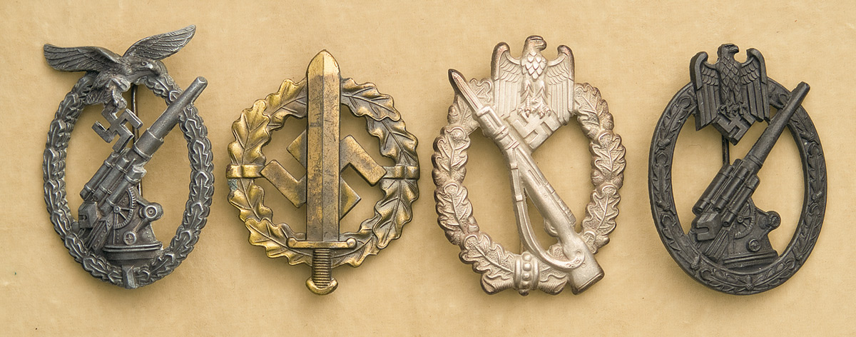 Three Nazi Military Badges and One Nazi Sports Badge | Rock Island Auction