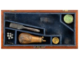 Hardwood Case and Accessories for a Percussion Revolver