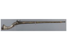 Unmarked Jezzail Flintlock Musket with Inlaid Stock