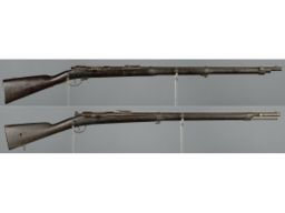 Two European Military Single Shot Bolt Action Rifles