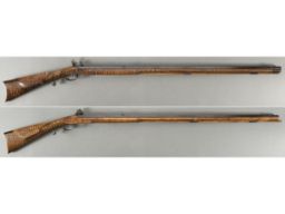 Two Unknown Left Handed Flintlock Rifles 