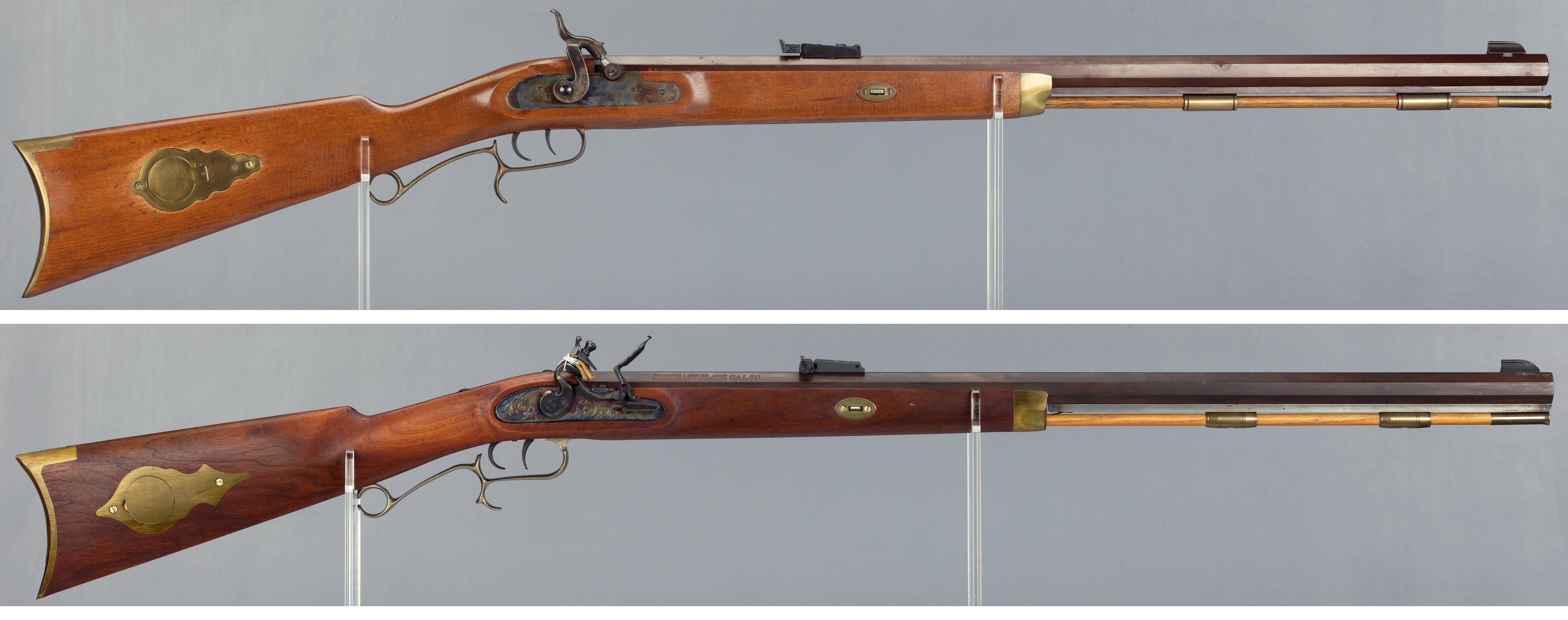 Two Black Powder Muzzle Loading Hawken Rifles | Rock Island Auction