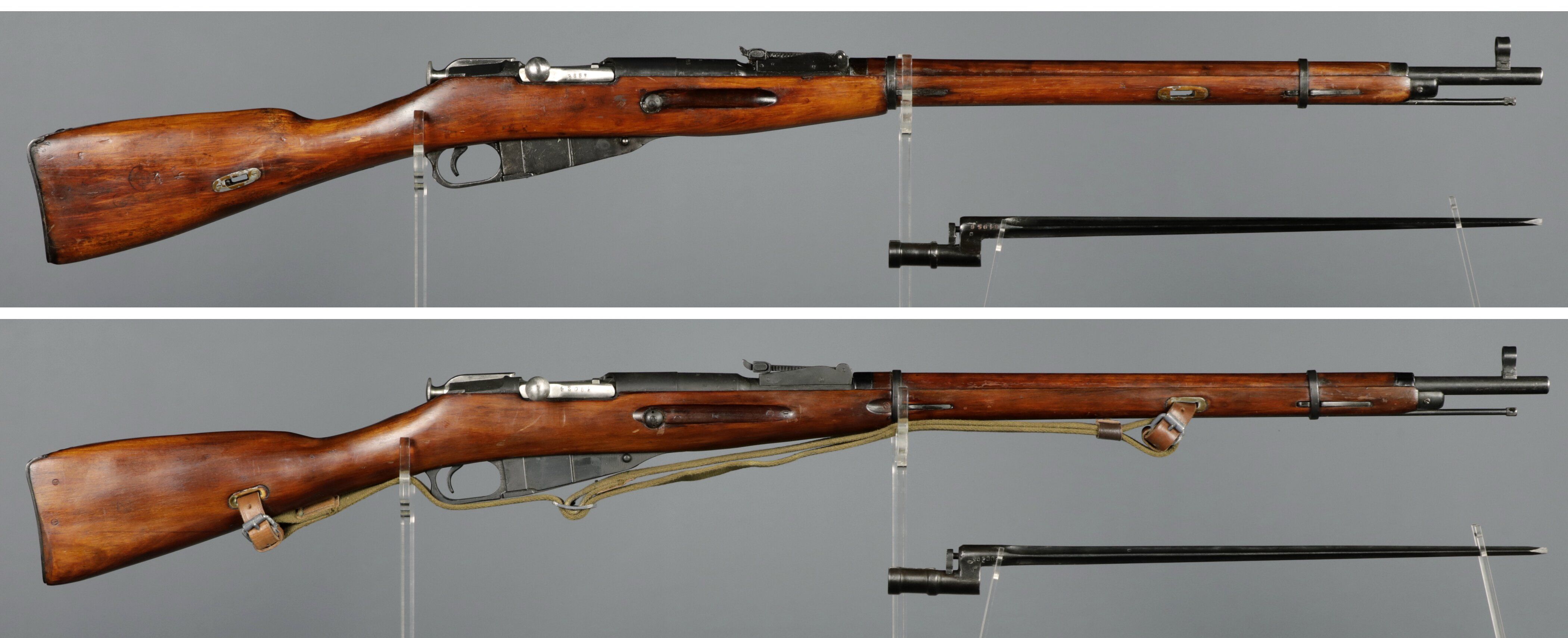 Model 91 Rifle Two Russian Model 91/30 Bolt Action Rifles with Bayonets | Rock Island ...