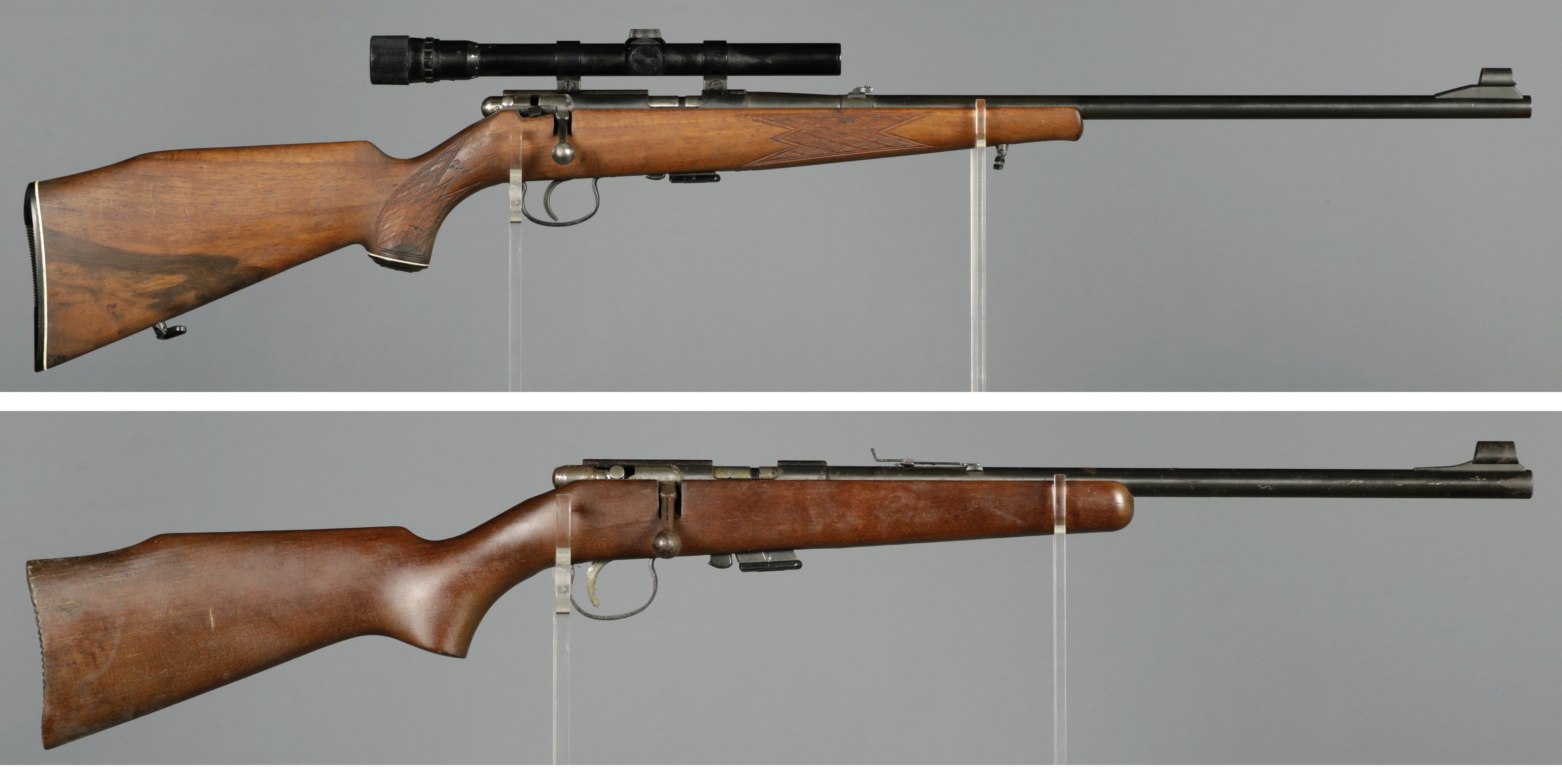 Two Anschutz Bolt Action Rimfire Rifles | Rock Island Auction