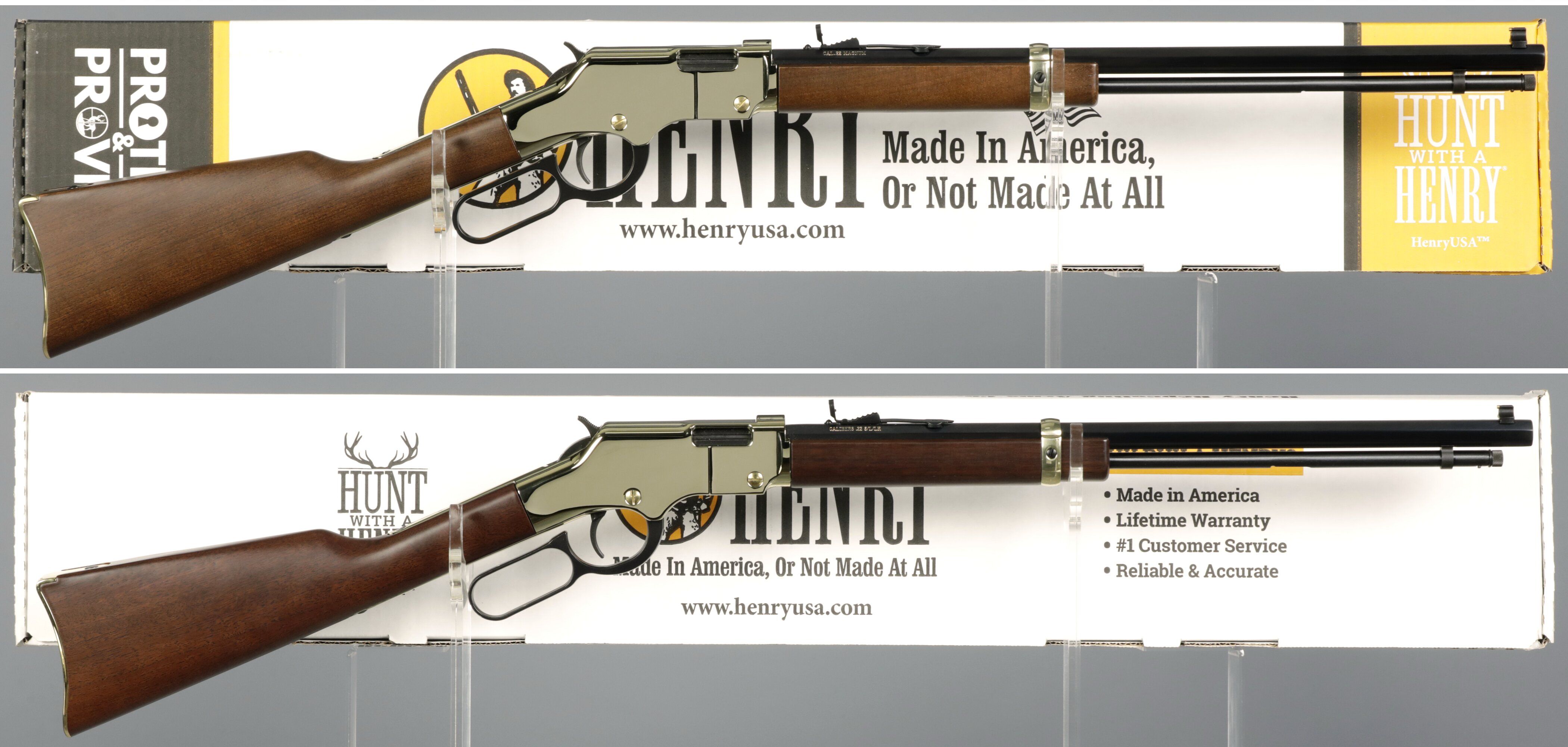 Two Henry Repeating Arms Lever Action Rifles with Boxes | Rock Island ...