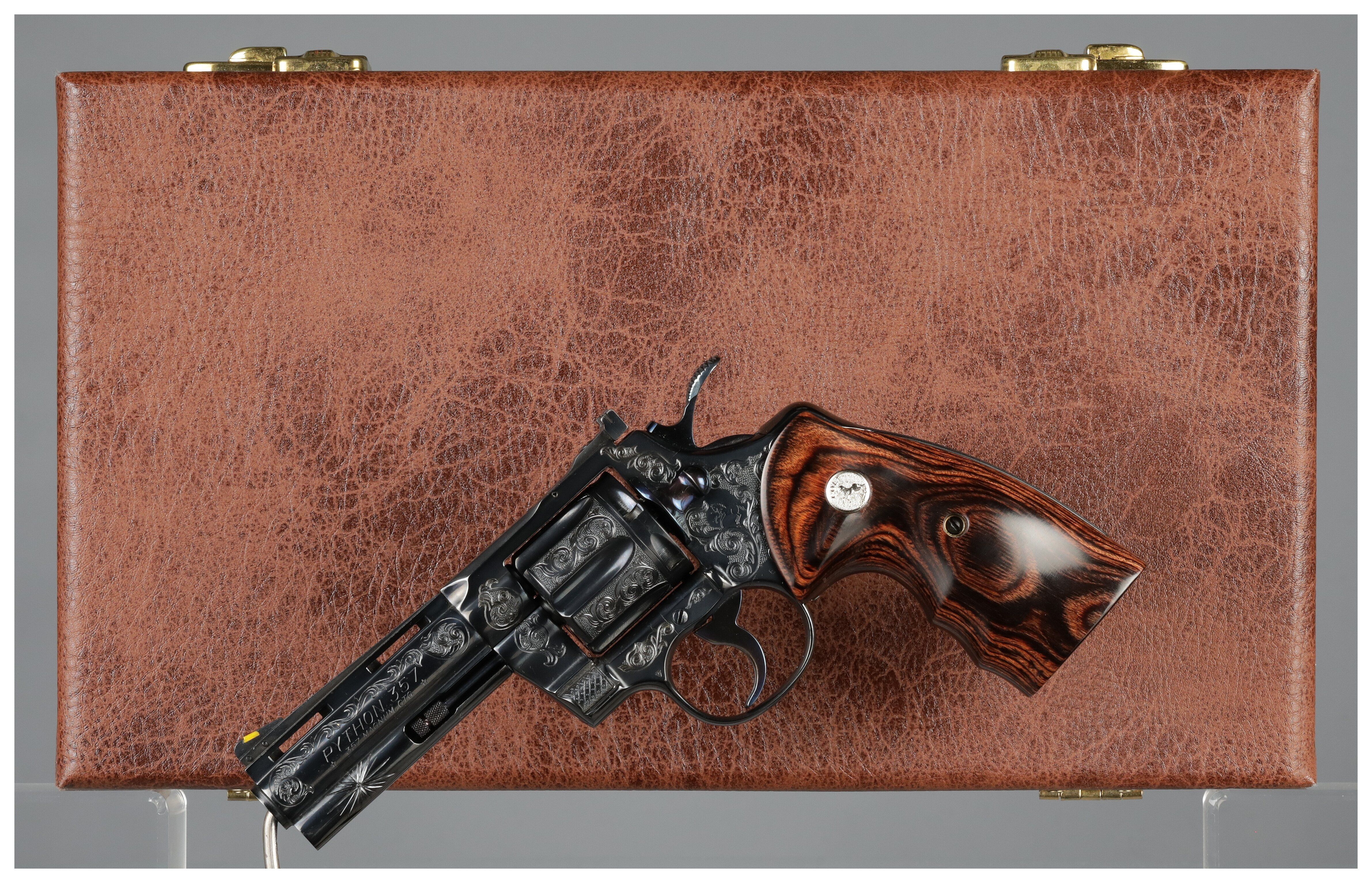 Engraved and Gold Inlaid Colt Python Double Action Revolver | Rock ...