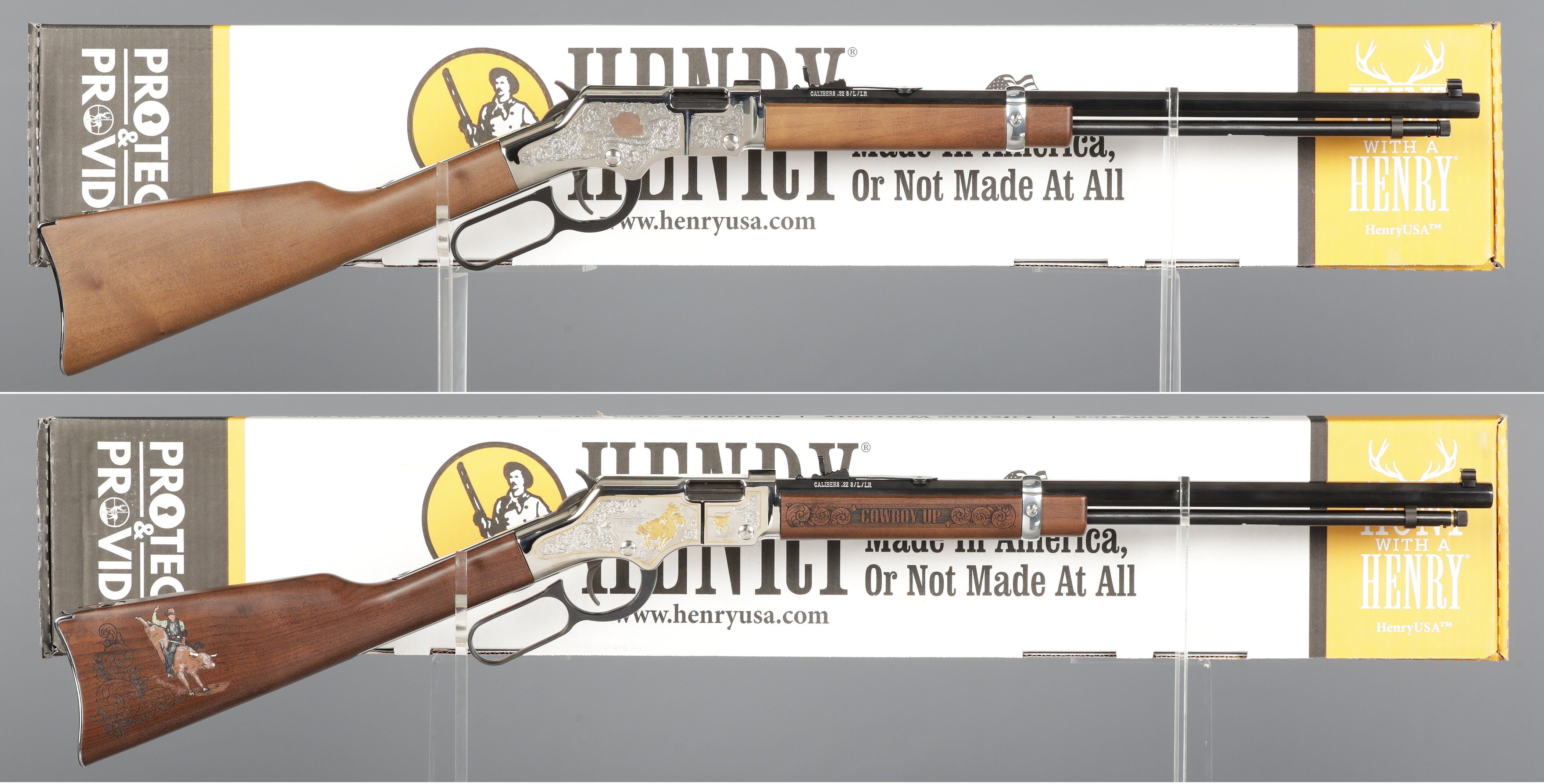 Two Engraved Henry Repeating Arms Tribute Rifles | Rock Island Auction