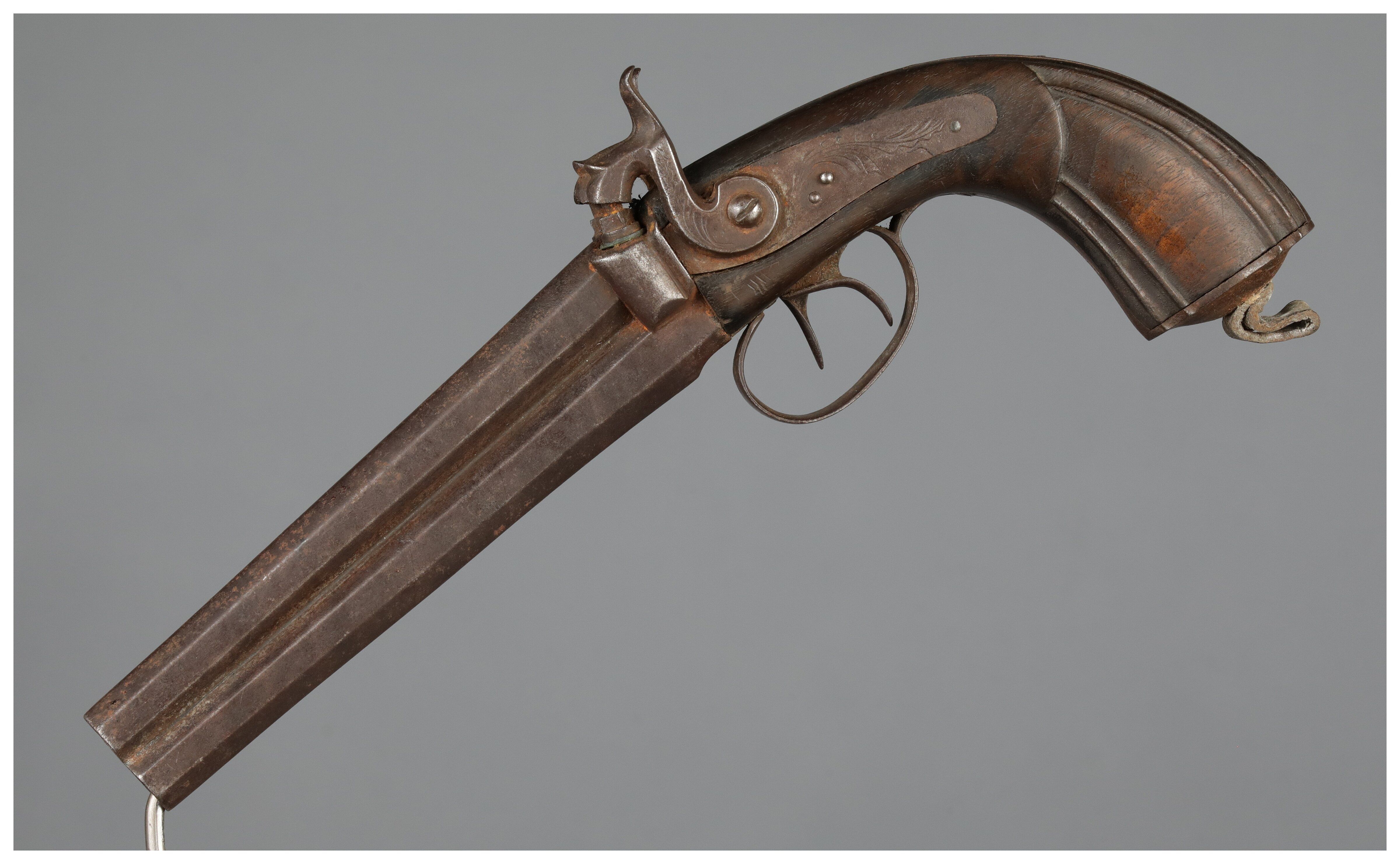 Engraved Unknown Over/Under Percussion Pistol | Rock Island Auction