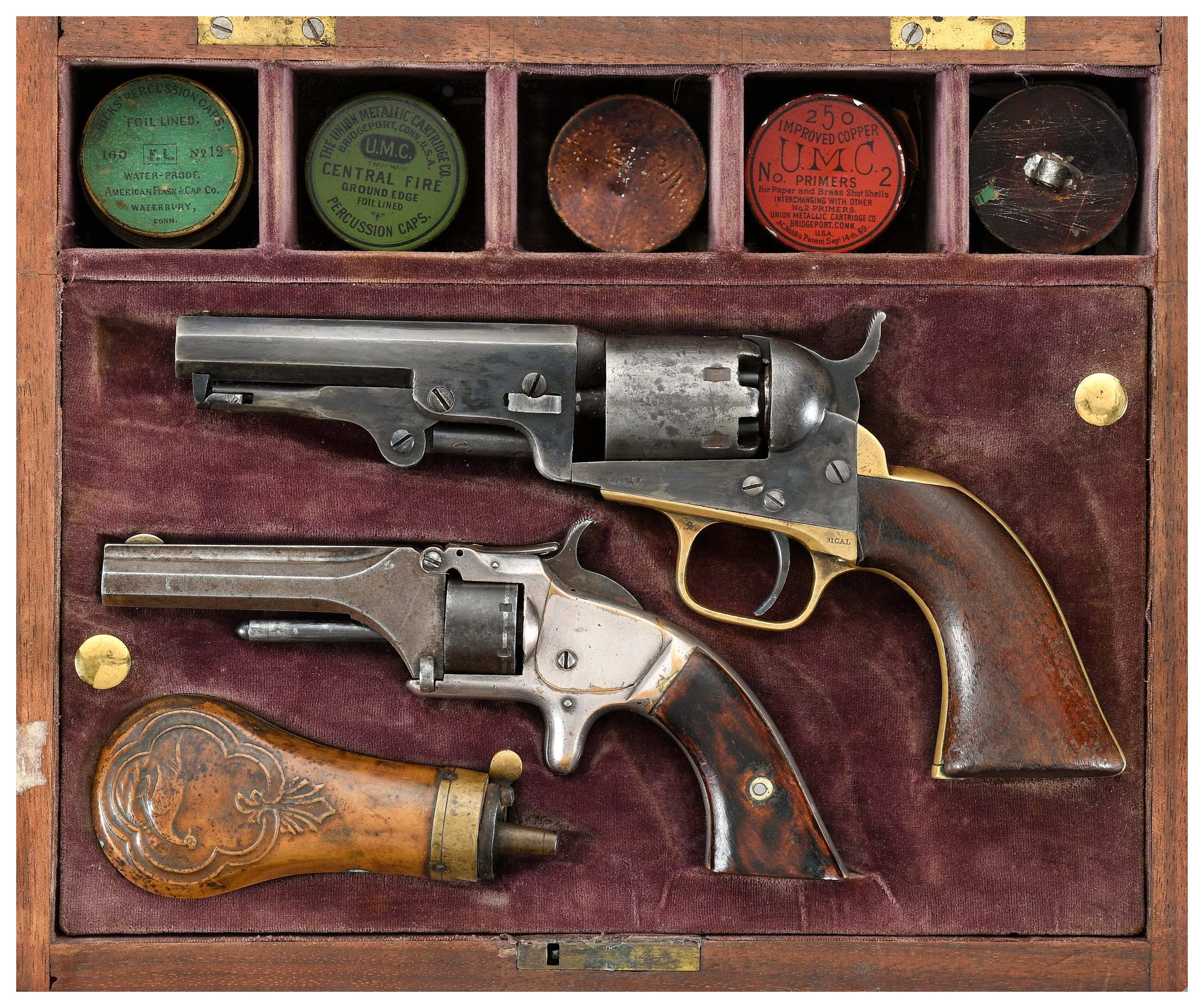 Cased Set of Two Antique American Revolvers | Rock Island Auction
