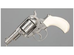 Engraved Antique Sheriff's Model Colt Model 1877 Revolver