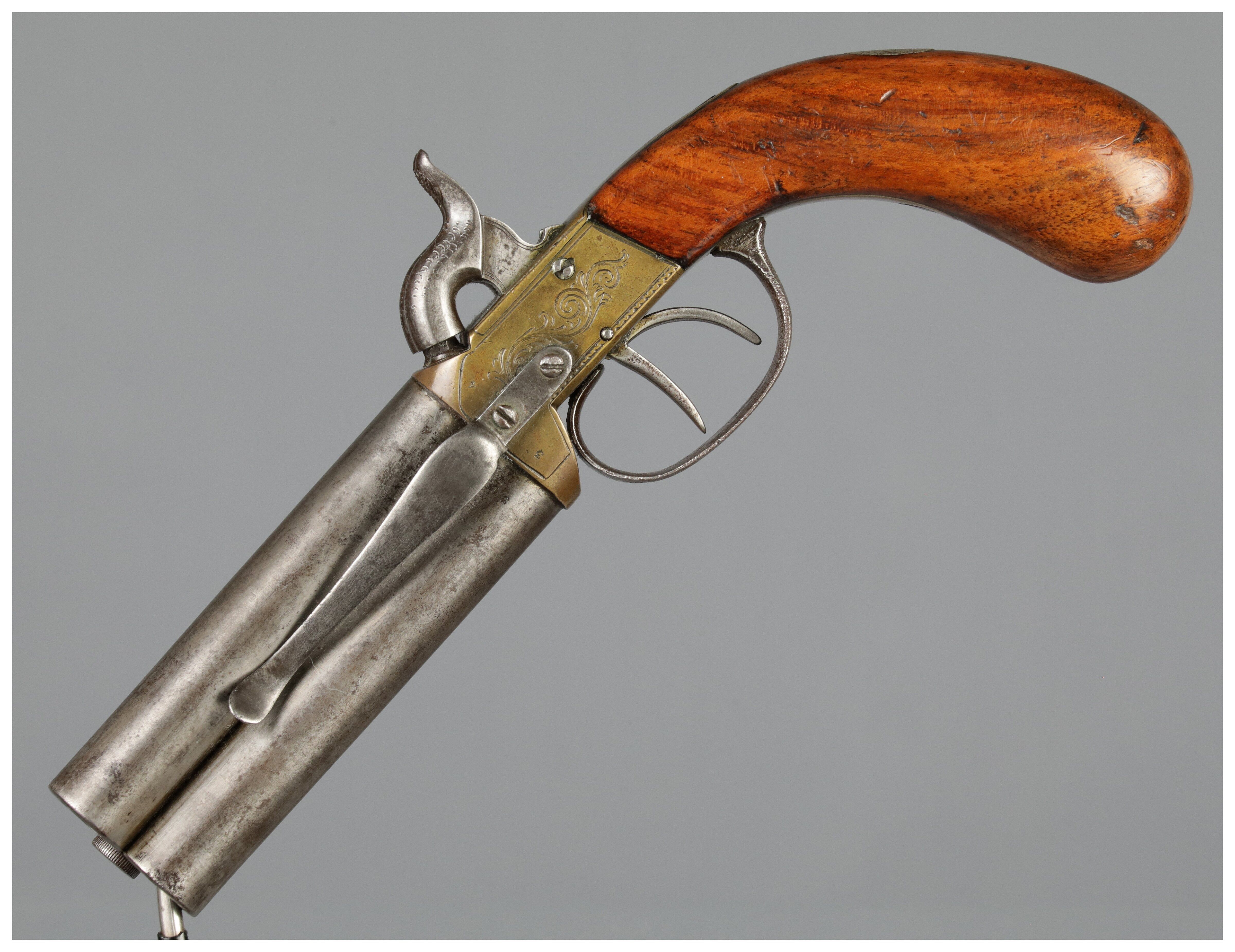 Engraved British Over/Under Percussion Pistol | Rock Island Auction