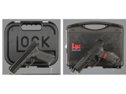 Two Semi-Automatic Pistols with Cases